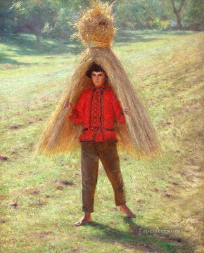 束を運ぶ少年 アレクサンダー・ギエリムスキー 写実主義 印象派 Oil Paintings